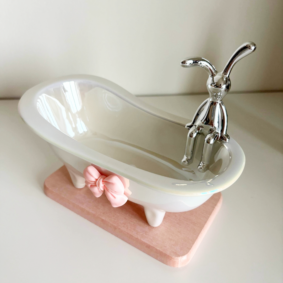 π€π«§ little ceramic bathtub & stone tray ππ§Ό