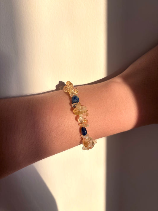 Golden Midnight - Blue Aventurine, Citrine Bracelet