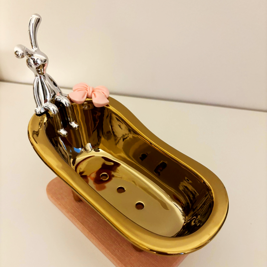 🤍🫧 little ceramic bathtub & stone tray 🛁🧼