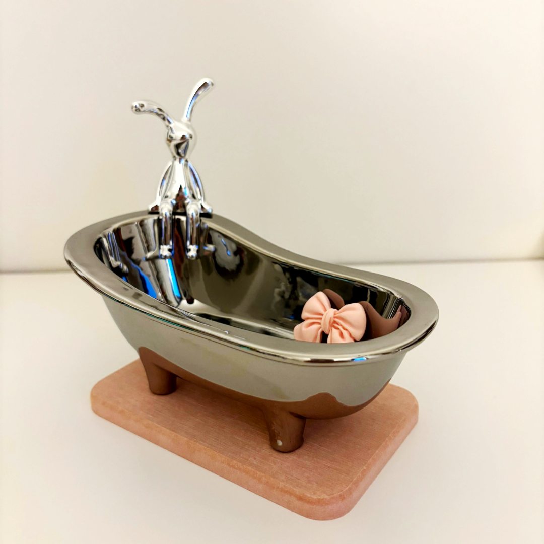 🤍🫧 little ceramic bathtub & stone tray 🛁🧼
